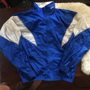 Retro Blue Zip Up Windbreaker